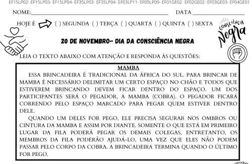 texto instrucional-consciência negra